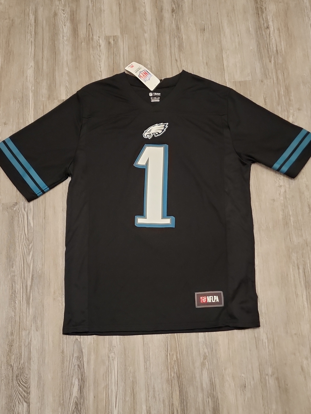 Men's Black NFL Philadelpgia Eagles Hurts Number 1 Football Jersey